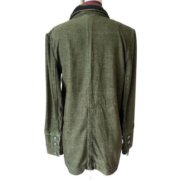 Free People Military Jacket Olive Green size XS Button Front Blazer Oversized - Picture 3 of 12
